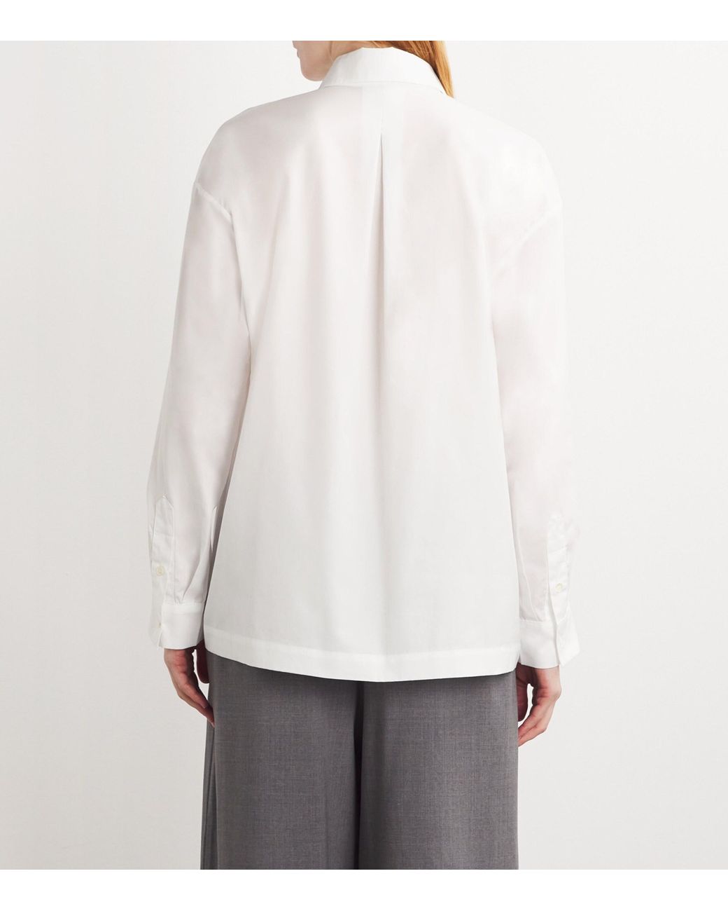 Eskandar White Cotton Slim Shirt With Collar