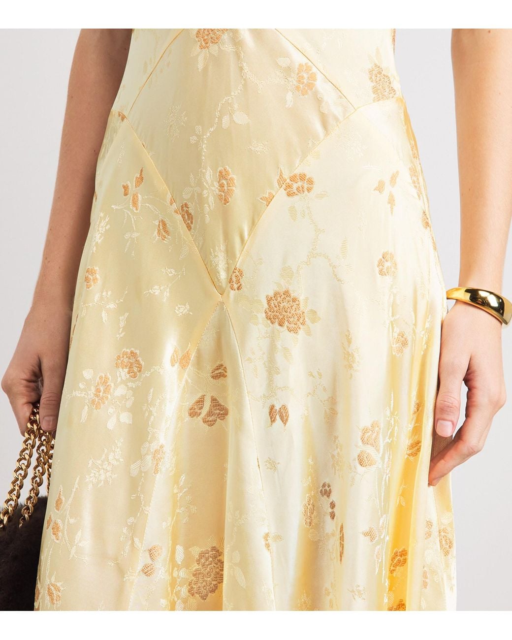 Doen Metallic Floral Jacquard Ginette Midi Dress