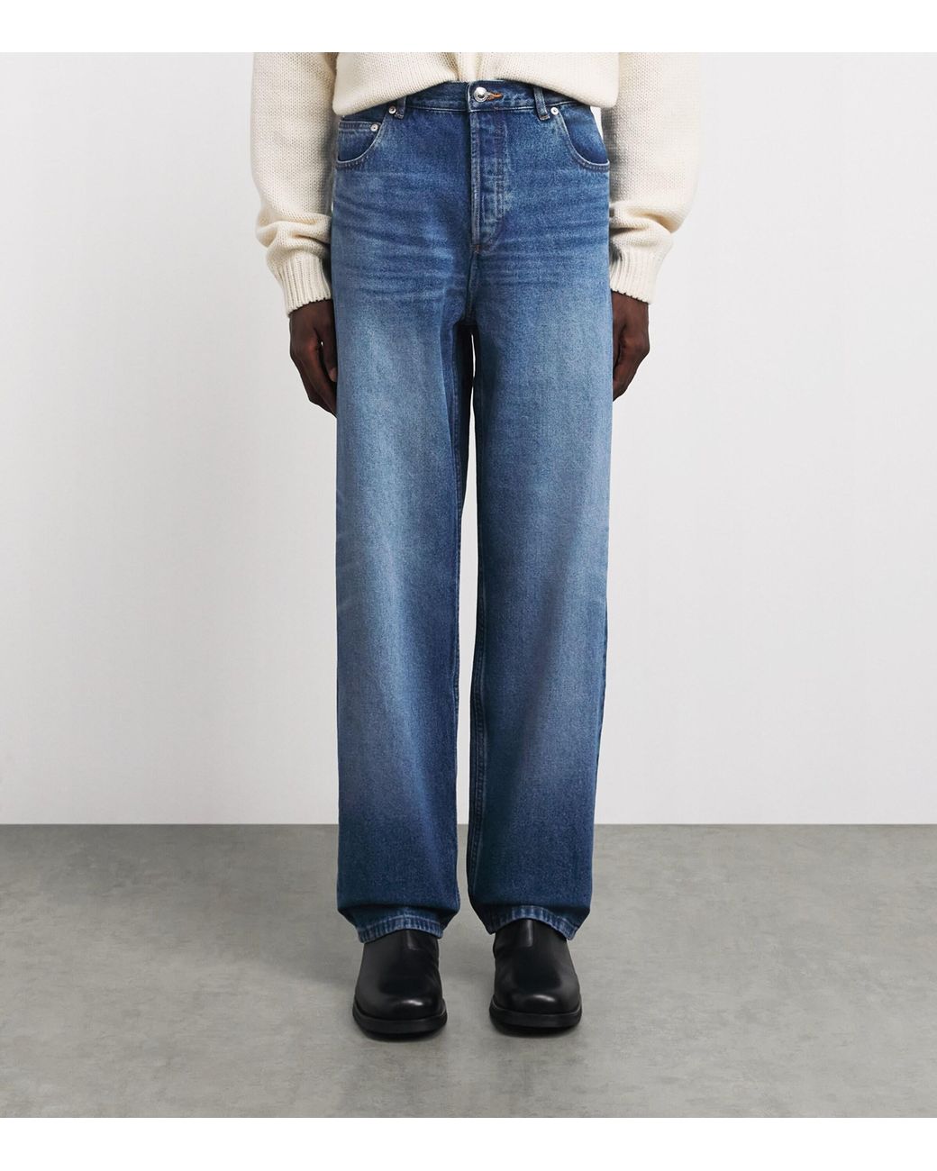 A.P.C. Blue Fairfax Wide-Leg Jeans for men
