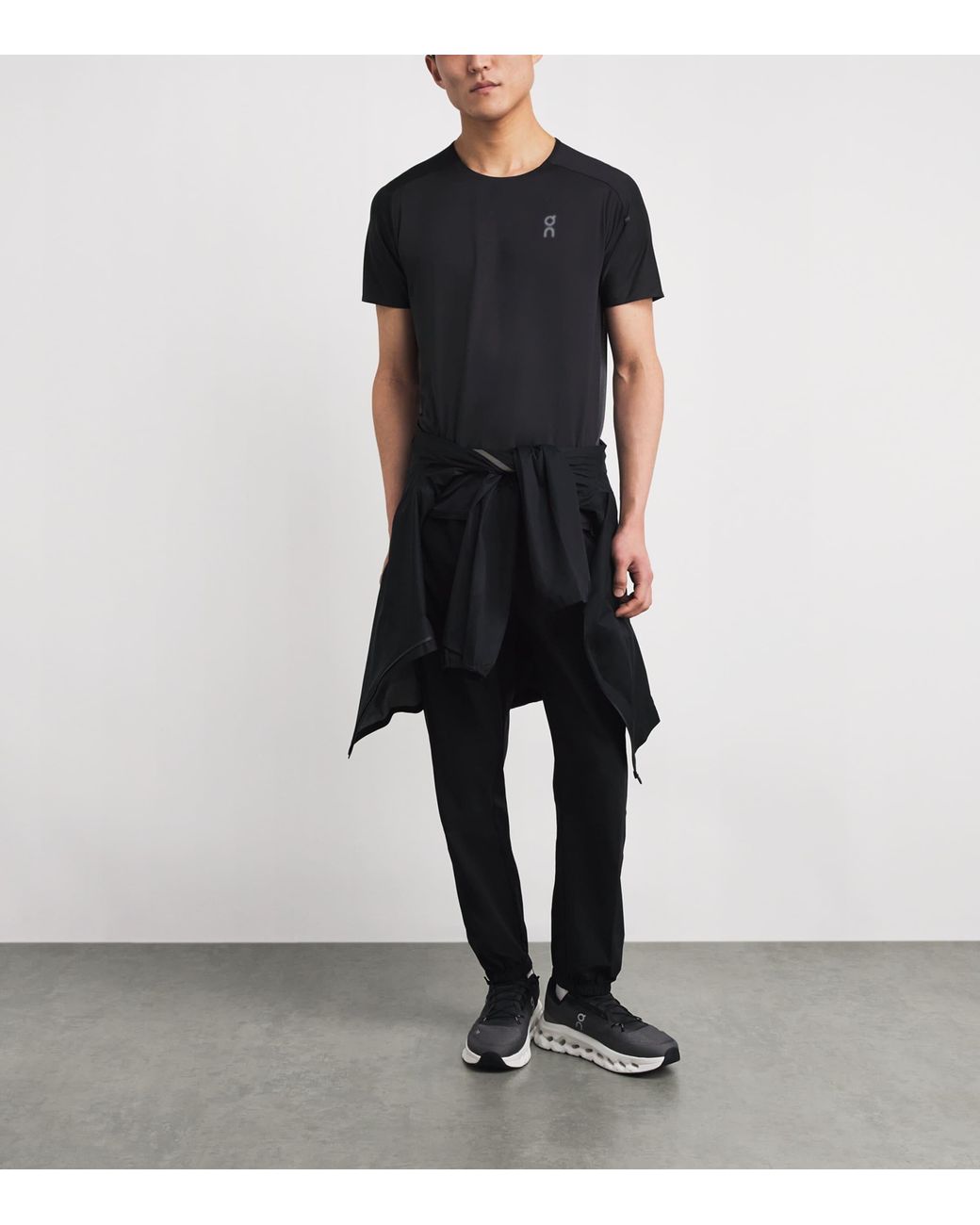On Shoes Black Performance Running T-Shirt for men