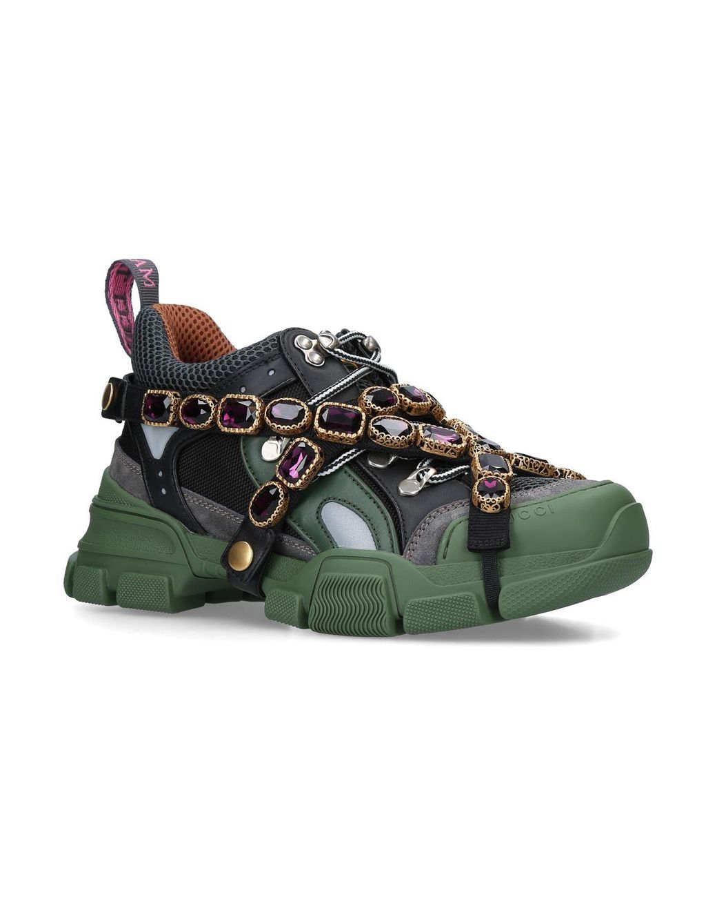 Gucci Flashtrek Crystal Sneakers - Lyst