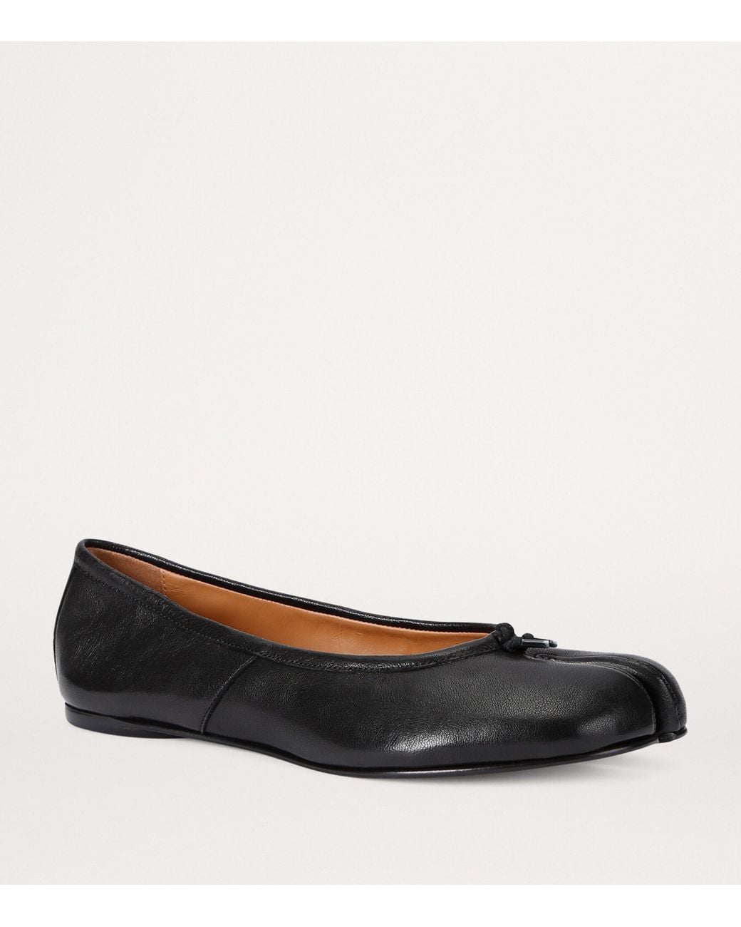 Maison Margiela Black Leather Tabi Ballerina Flats
