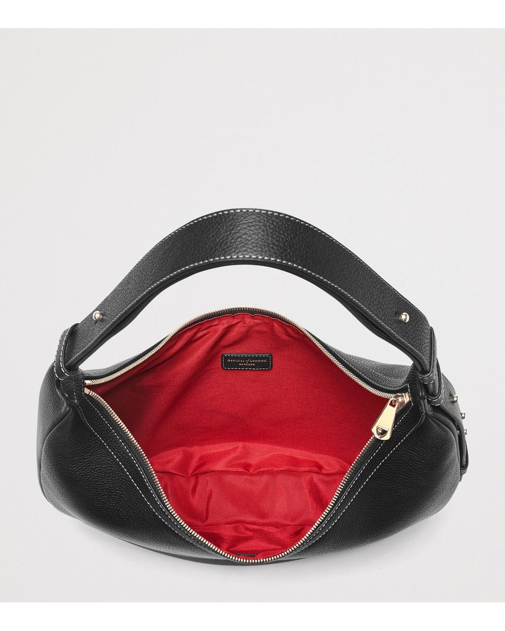 Aspinal Black Large Soho Crescent Cross-Body Bag