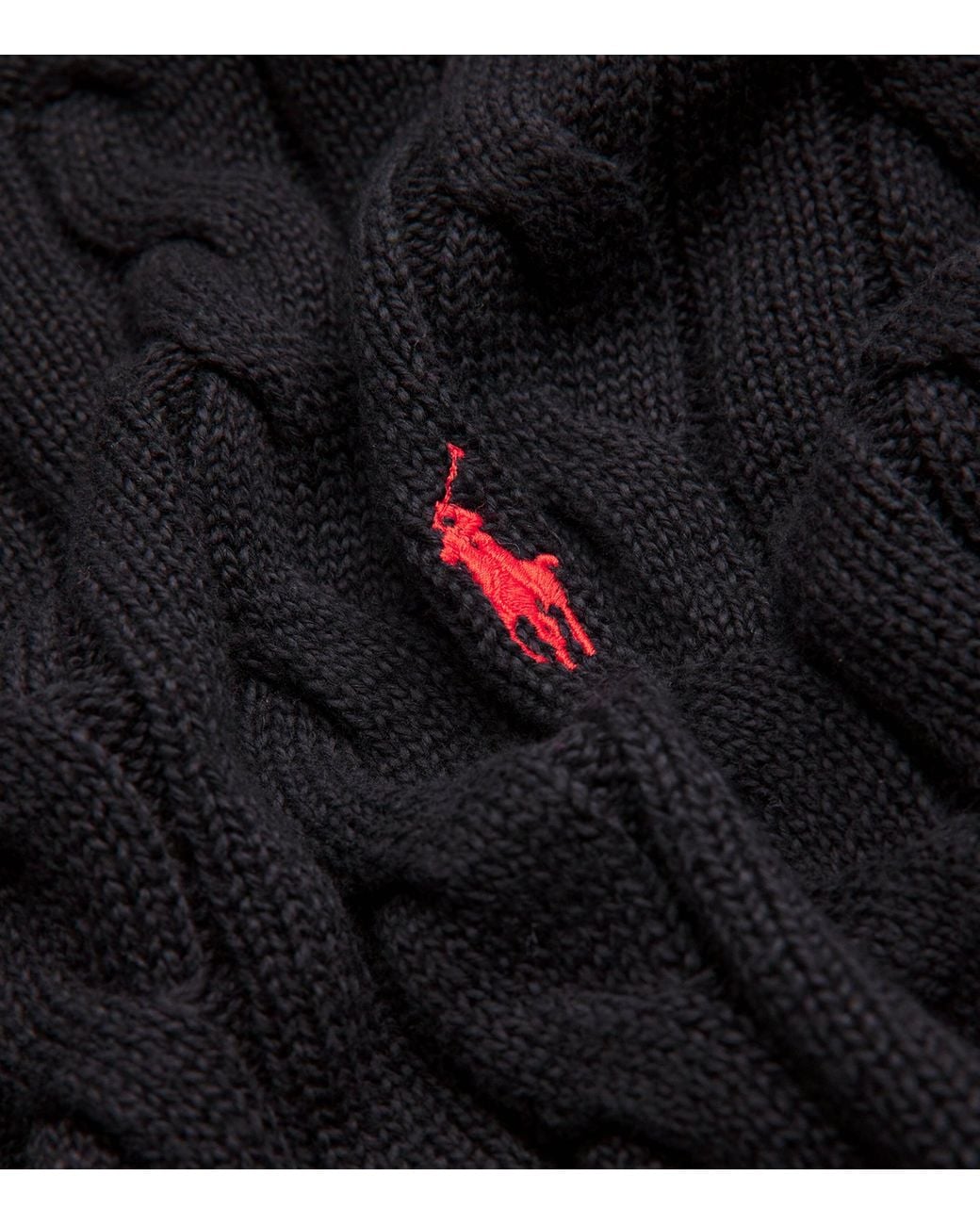 Polo Ralph Lauren Black Cotton Cable-Knit Sweater for men
