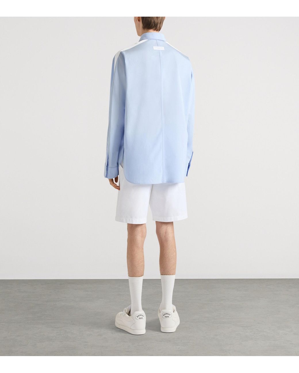 Givenchy Blue Cotton Couture Seam Shirt for men