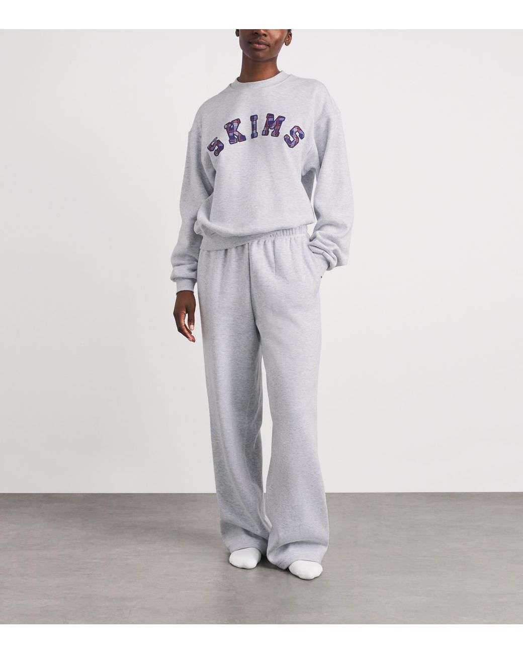 Skims White Cotton-Blend Logo Sweatshirt
