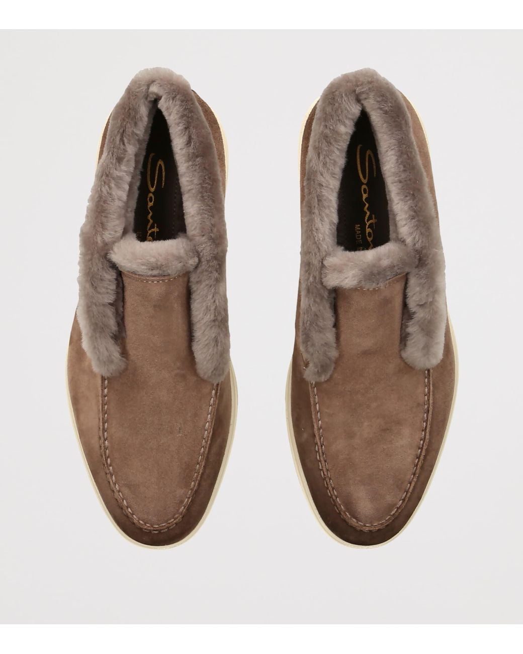 Santoni Brown Suede Fortune Ankle Boots