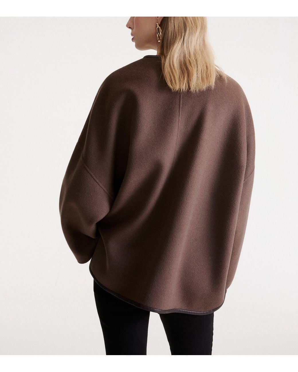 Marella Brown Wool-Blend Buttoned Coat
