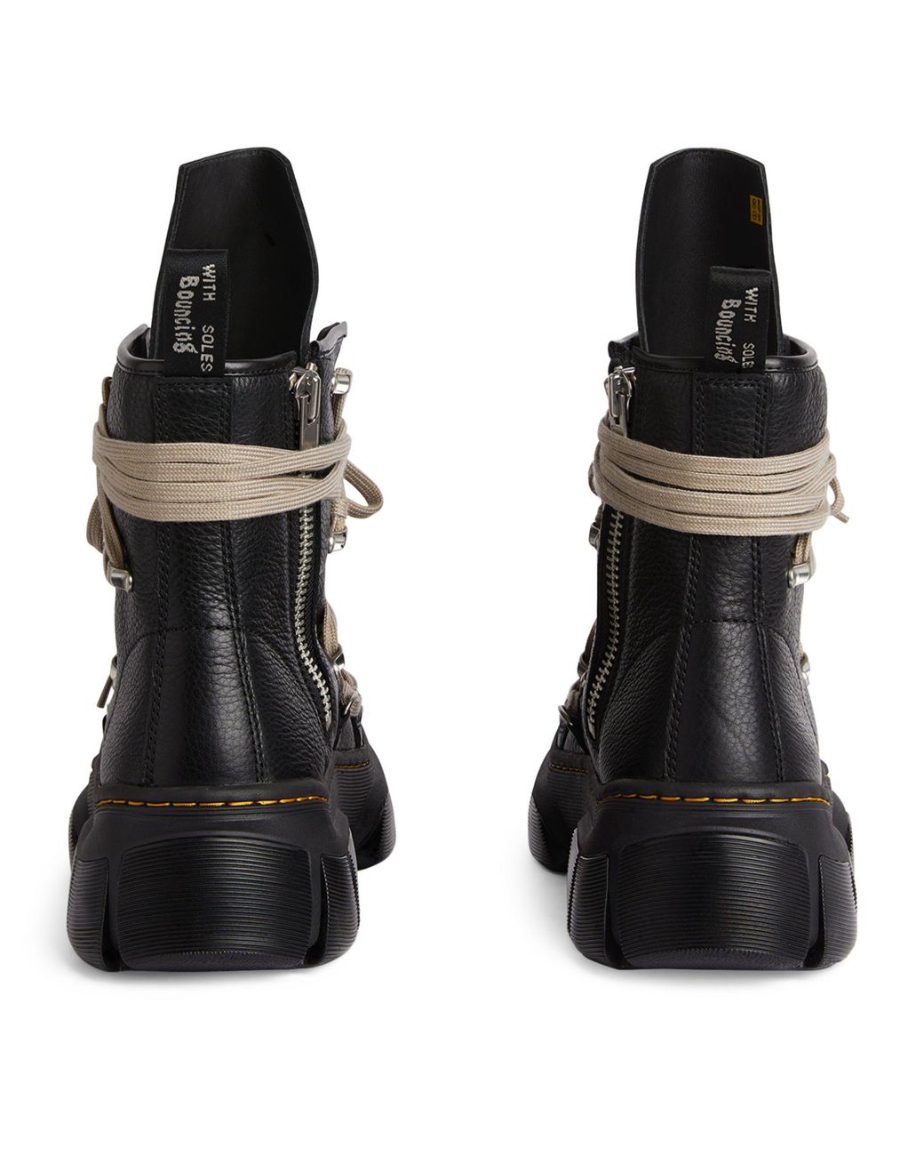 Rick Owens X Dr. Martens Mega Lace Leather Boots in Black