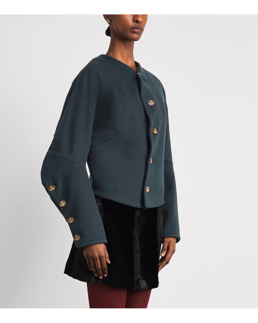 Vivienne Westwood Blue Wool-Cashmere Rounded Jacket