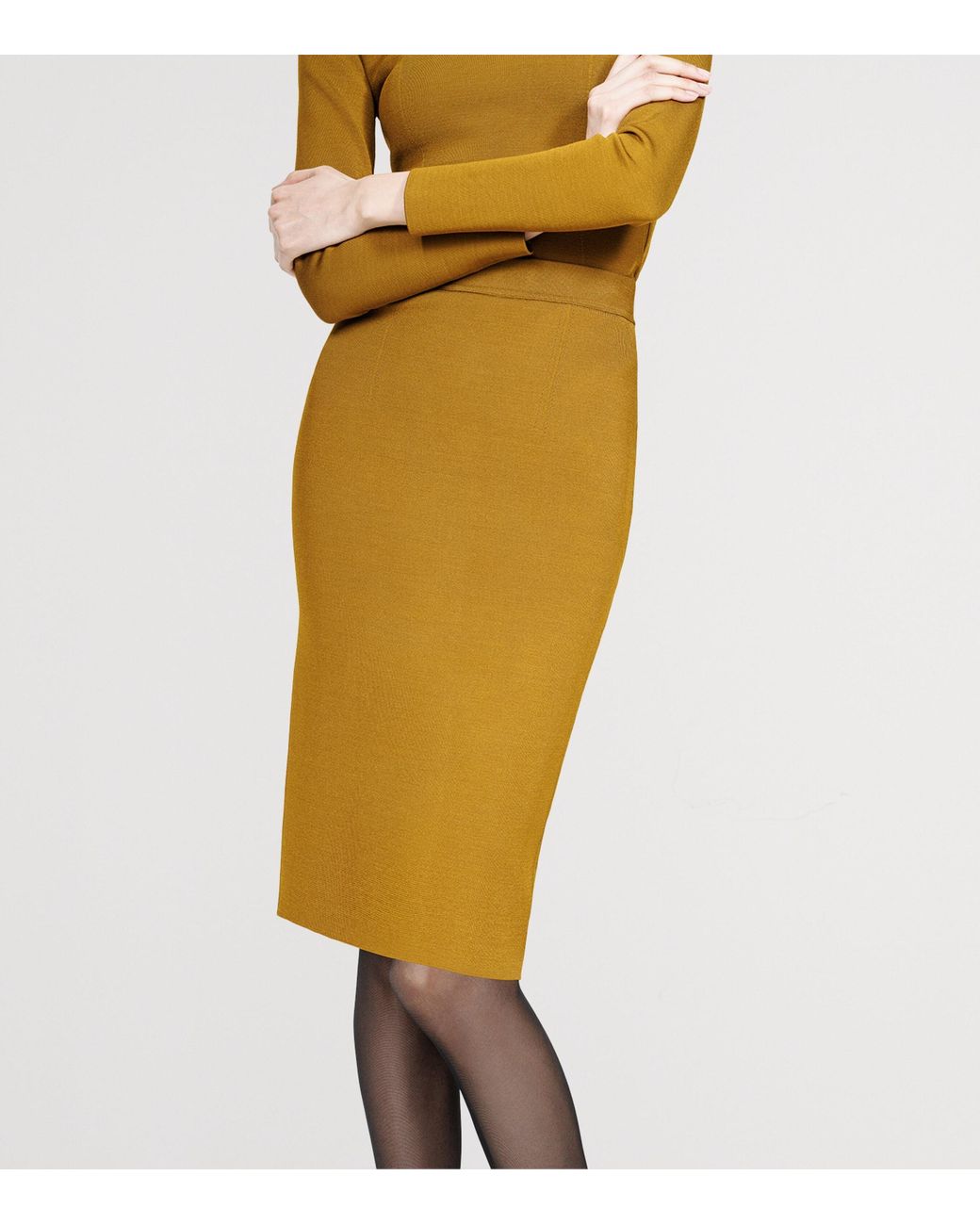 Tom Ford Green Knitted Midi Skirt
