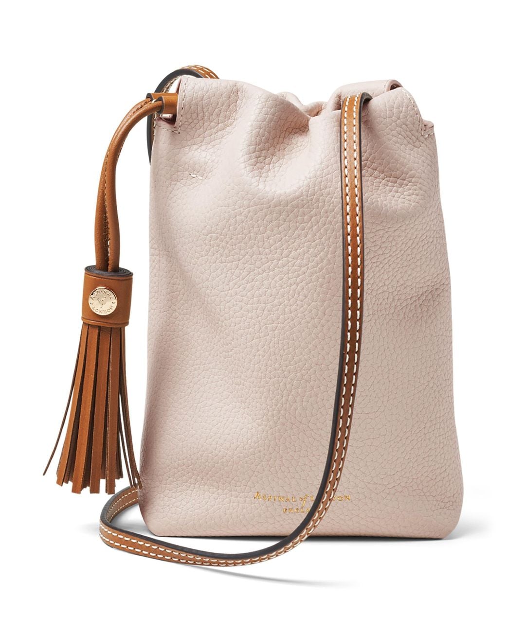 Aspinal Pink Leather Soho Cross-Body Pouch