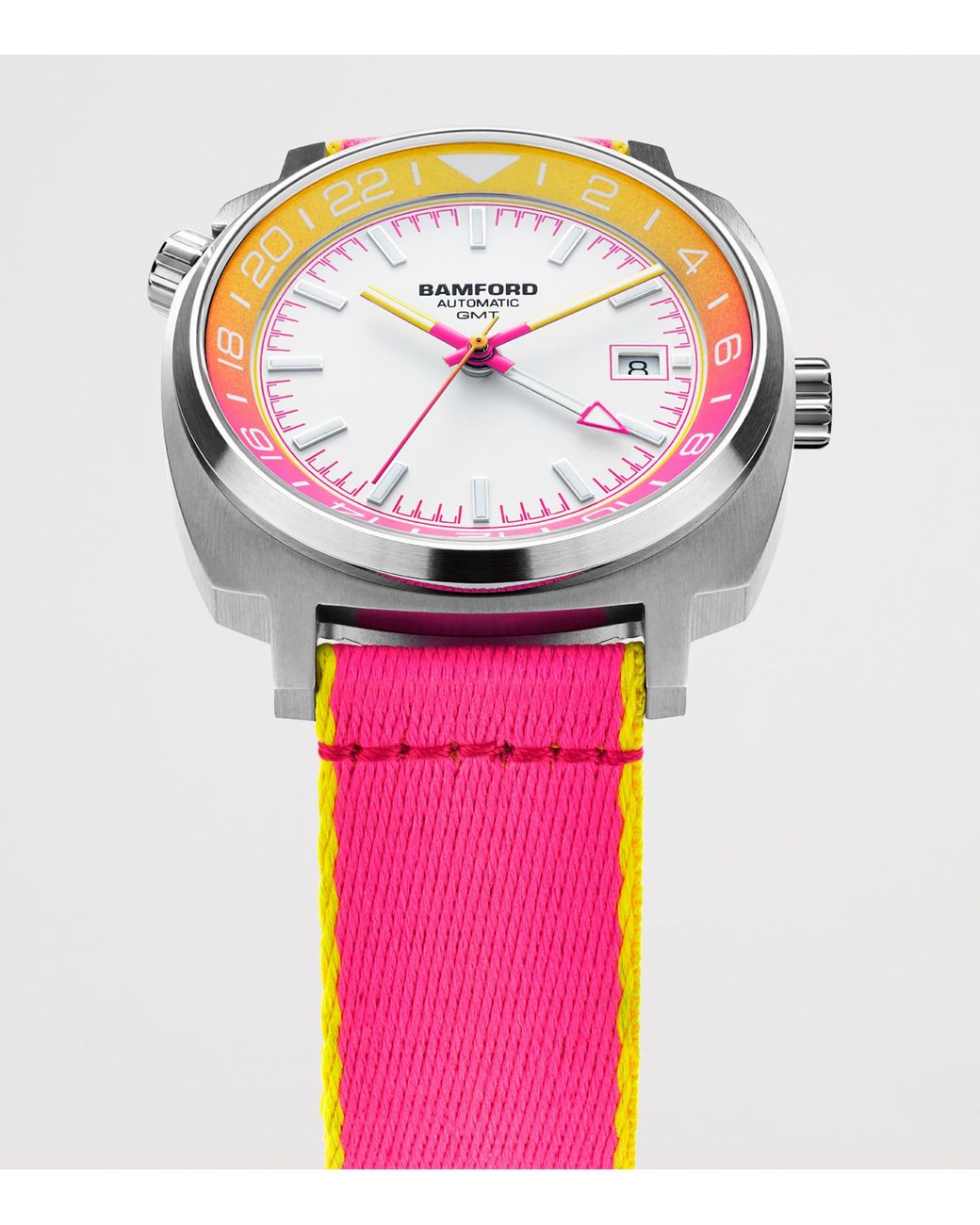 BAMFORD LONDON Pink Stainless Steel Summer Gmt Watch