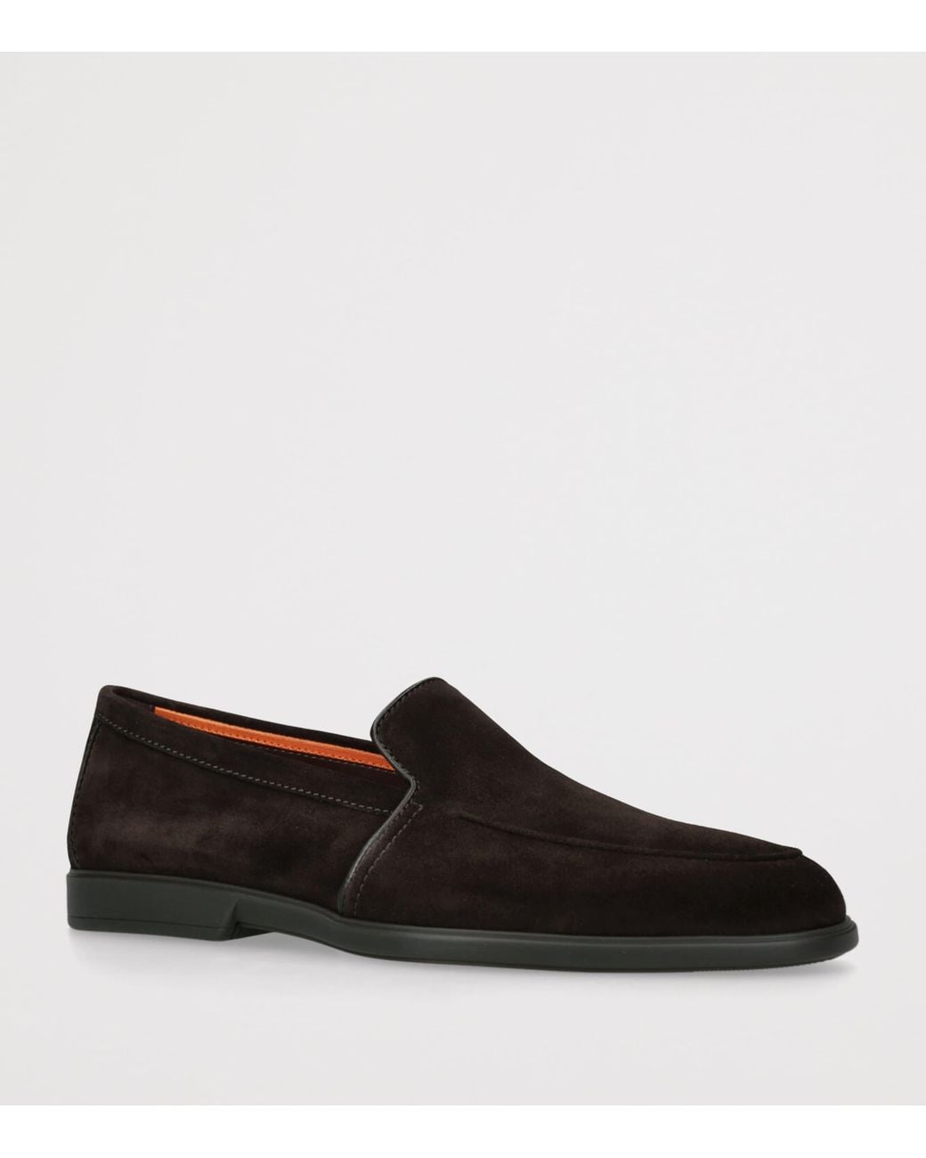 Santoni Black Suede Malibu Loafers