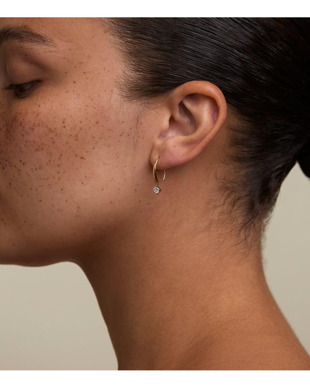 Astrid & Miyu Metallic Plated Sterling Crystal Charm Hook Hoop Earrings