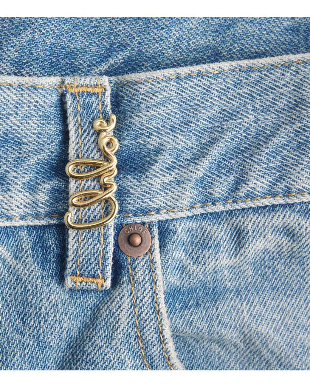 Chloé Blue High-Rise Denim Shorts