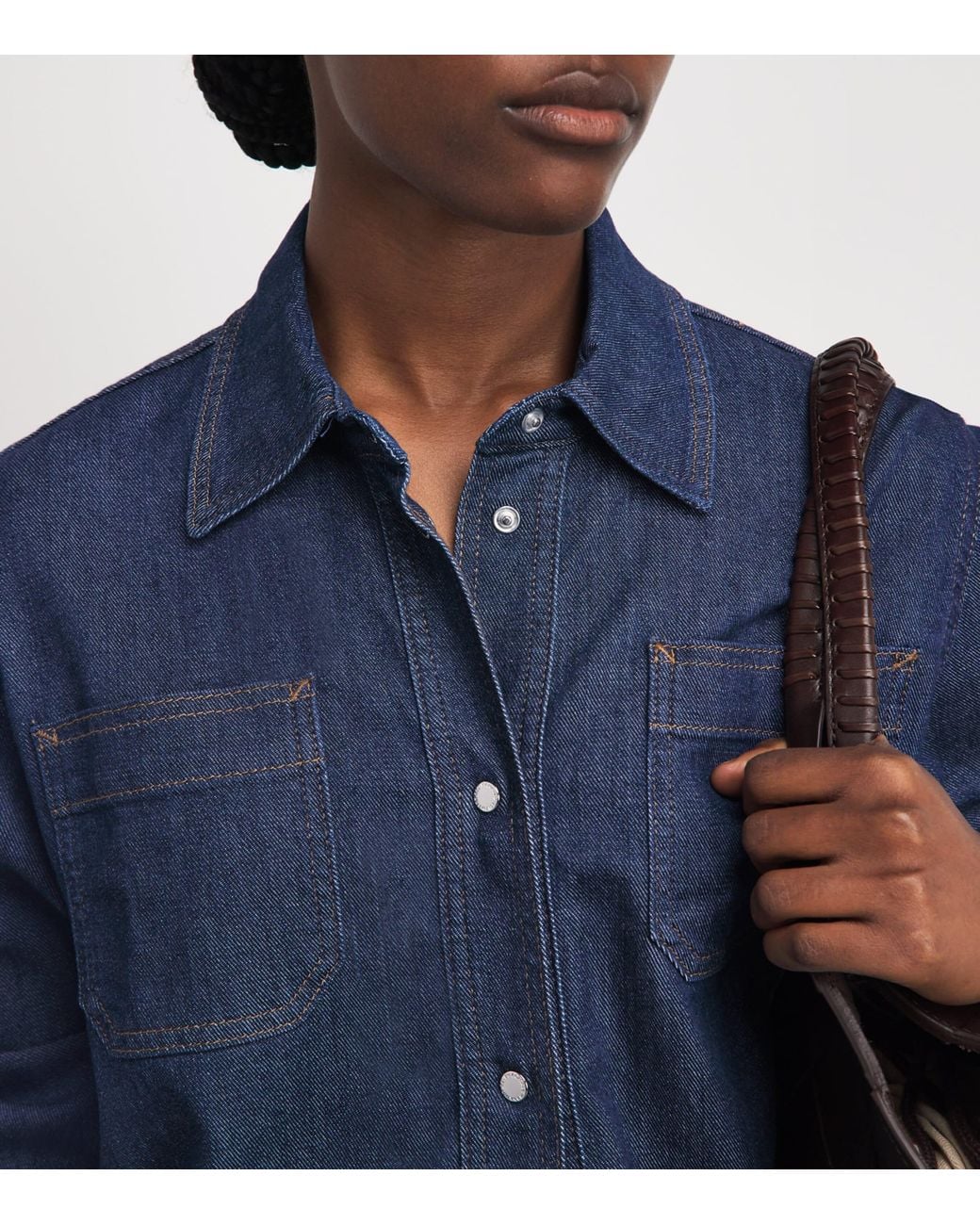 7 For All Mankind Blue Utility Denim Shirt