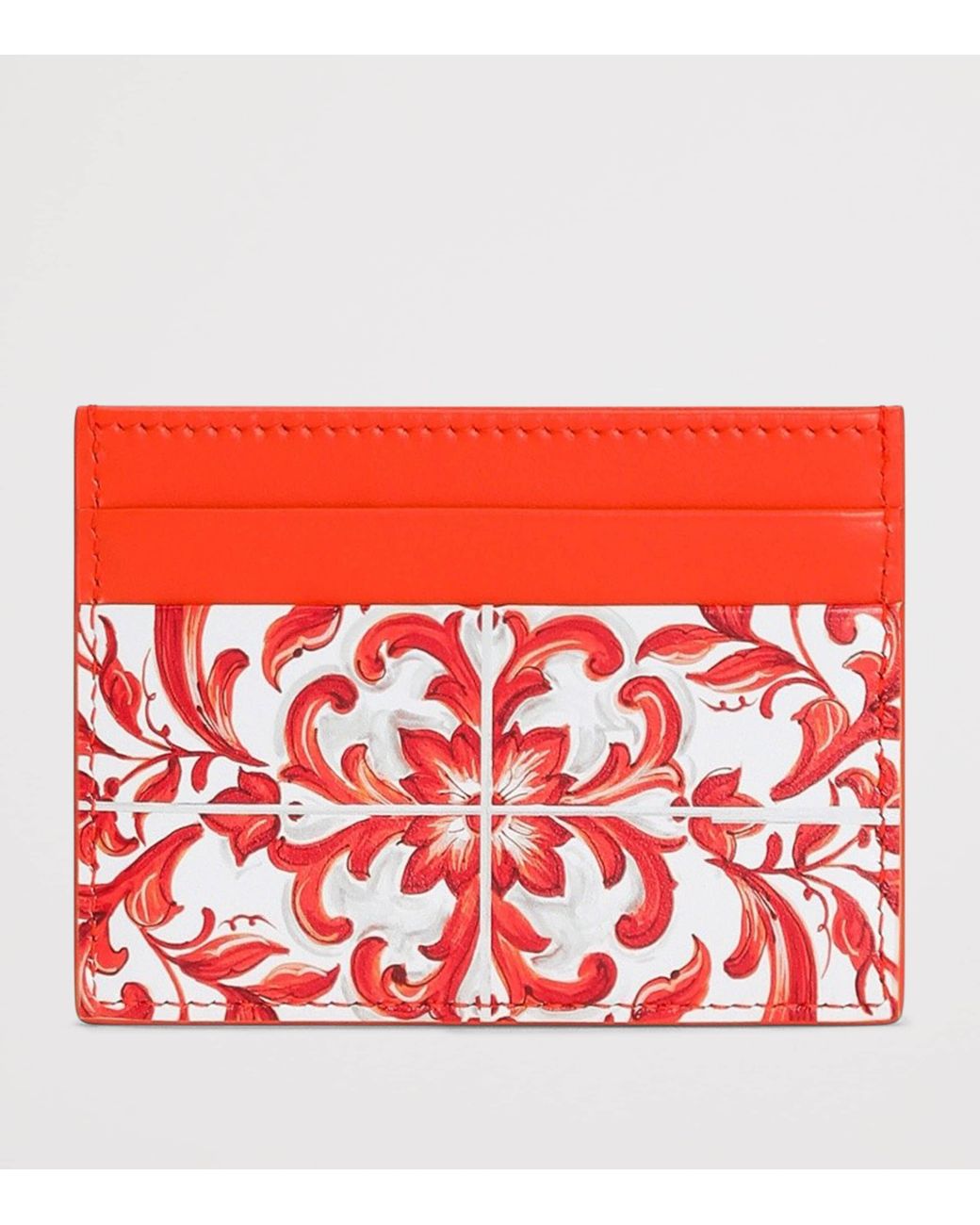 Dolce & Gabbana Red Calfskin Majolica Card Holder