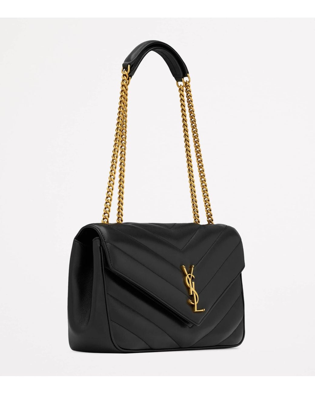 Saint Laurent Black Loulou Medium Shoulder Bag Lamb Leather
