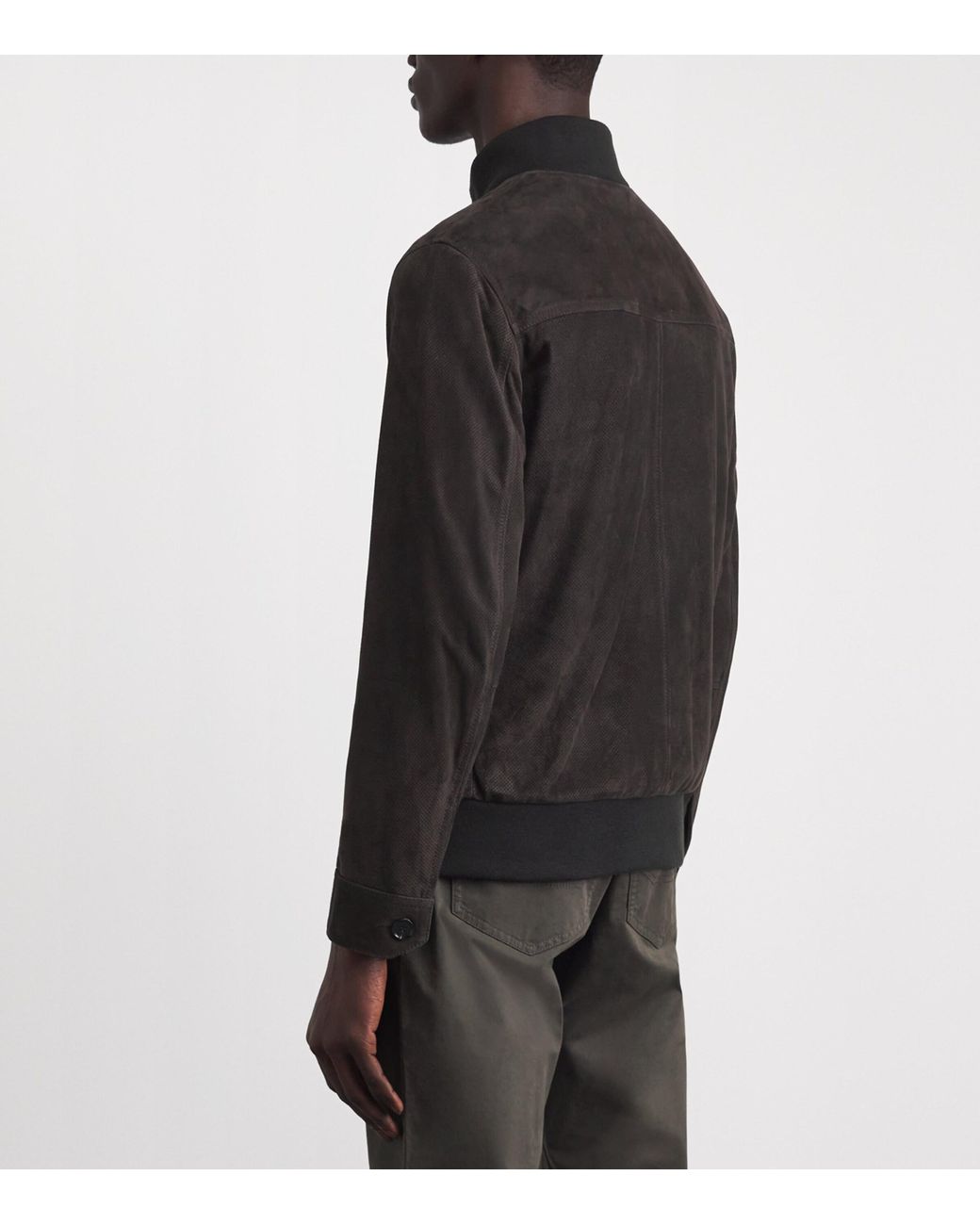 Brioni Black Suede 75 Bomber Jacket for men