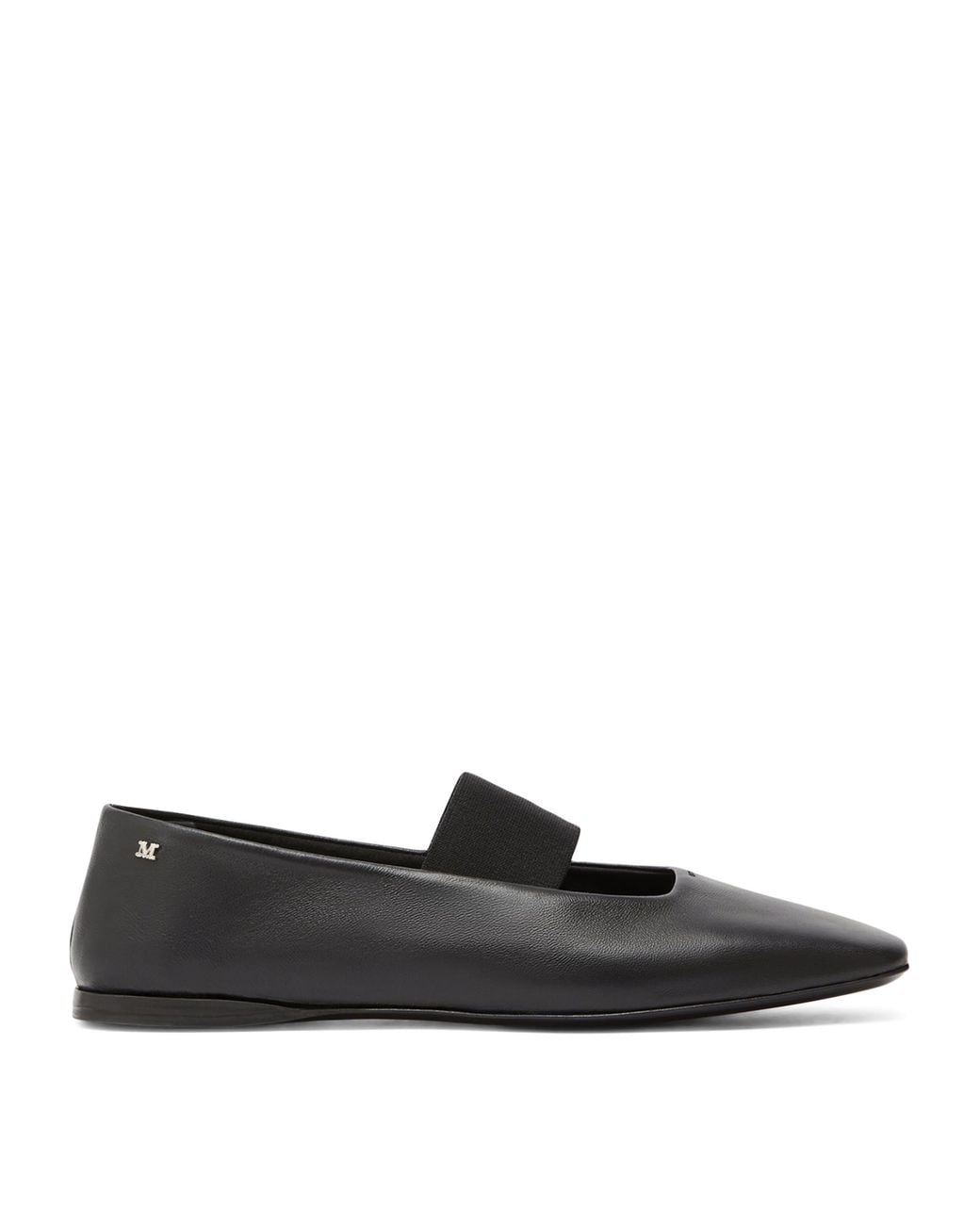 Max Mara Black Nappa Leather Ballet Flats