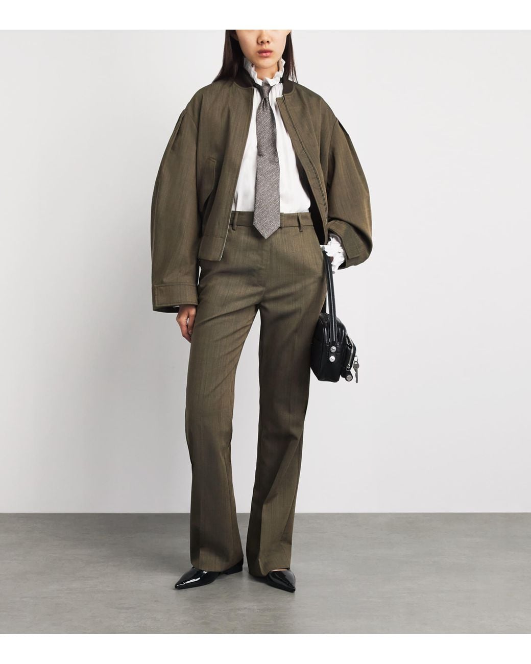 Ganni Gray Wool Straight Trousers for men