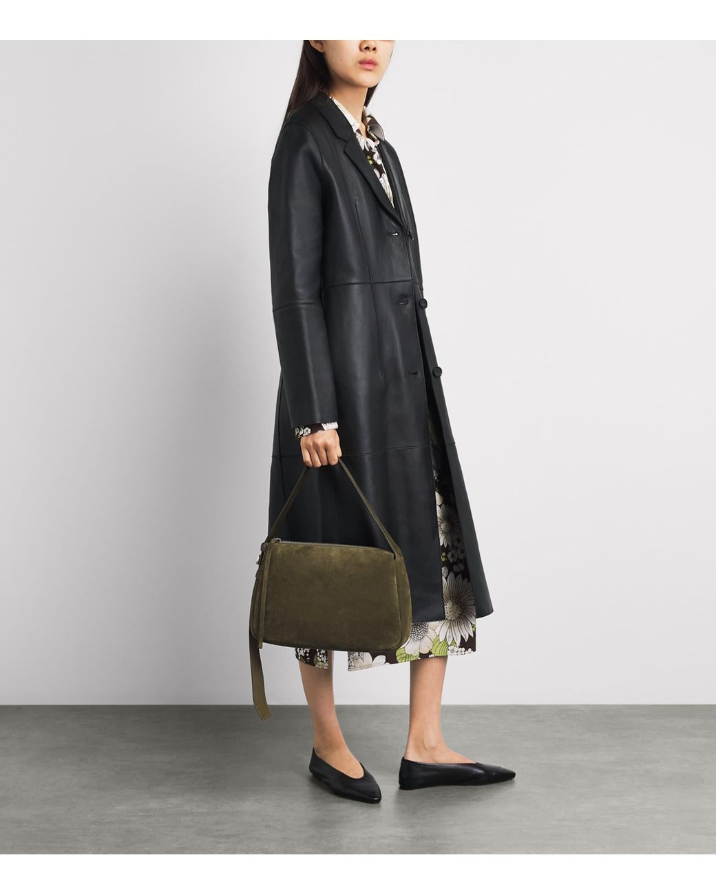 Tory Burch Green Suede Romy Shoulder Bag