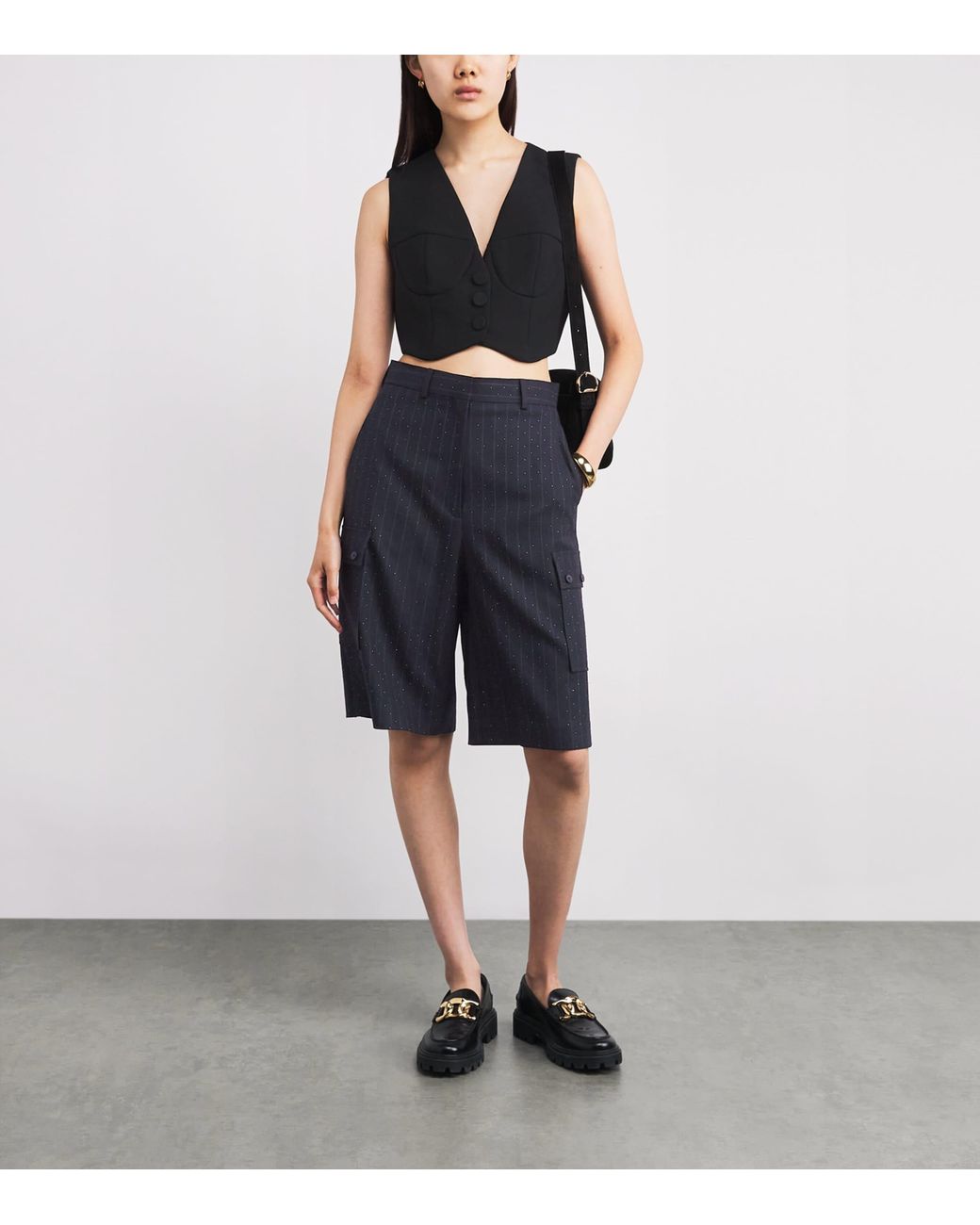Sandro Blue Cropped Sleeveless Top
