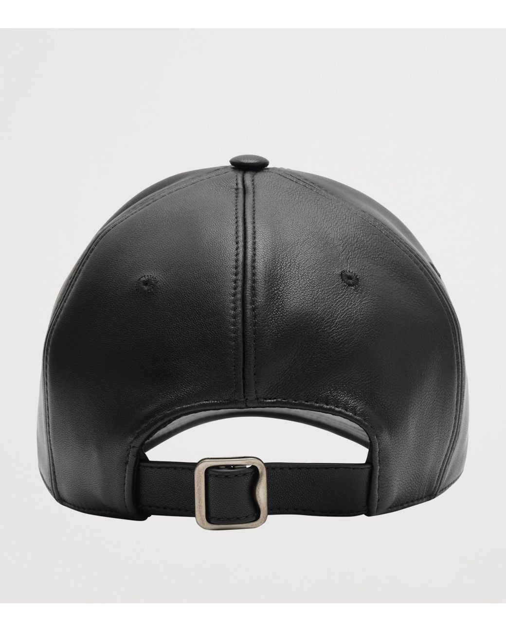 Burberry Gray Lambskin Embossed-Check Baseball Cap for men