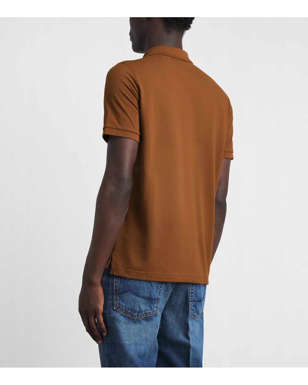 Falke Brown Pima Cotton Piqué Polo Shirt for men