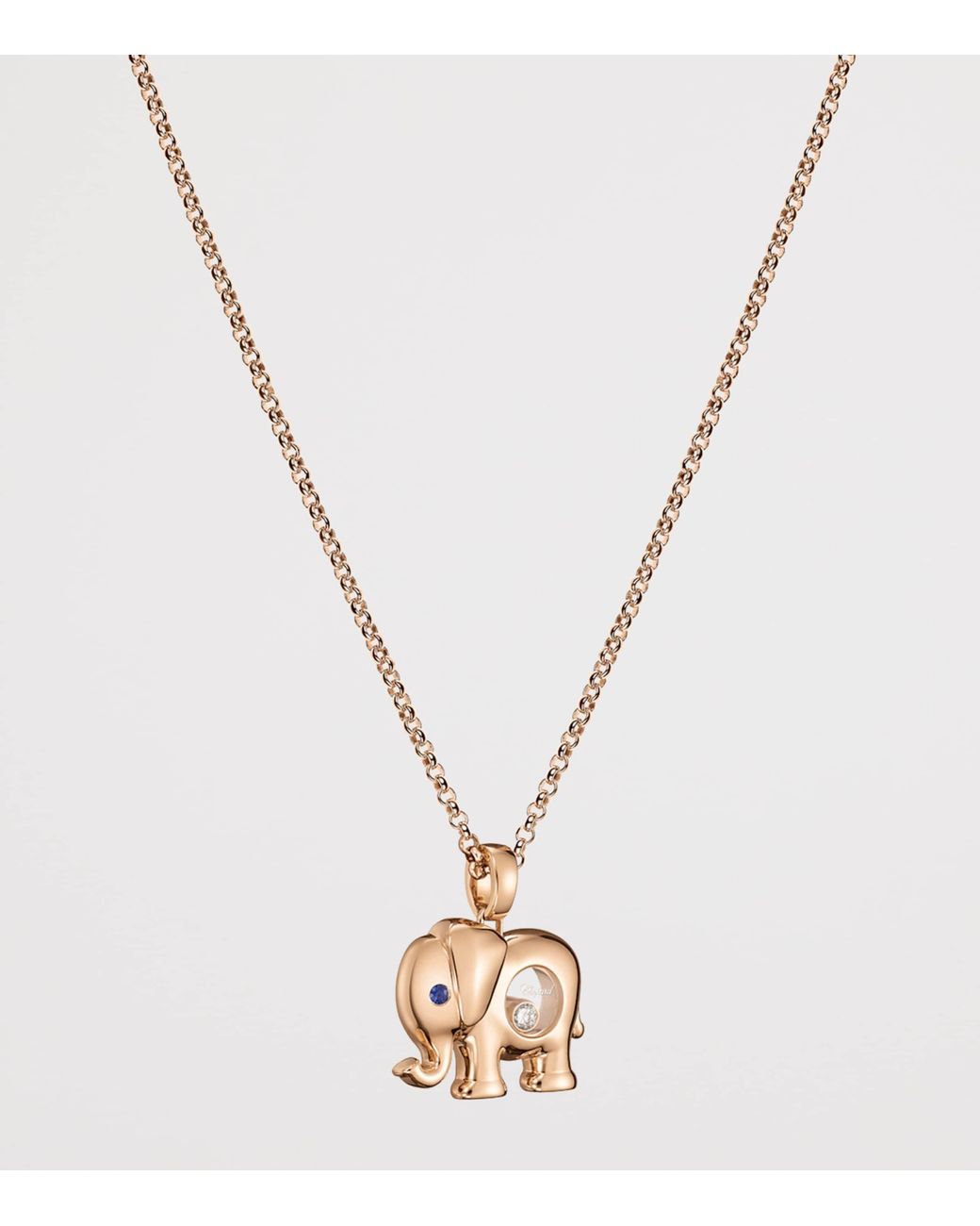 Chopard Metallic And Diamond Happy Diamonds Elephant Necklace