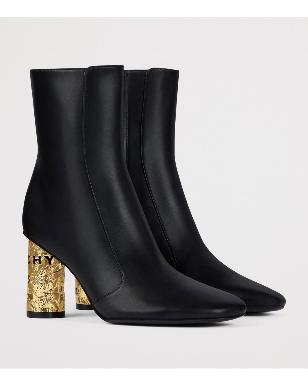 Givenchy Black Leather Tape Heeled Boots 65