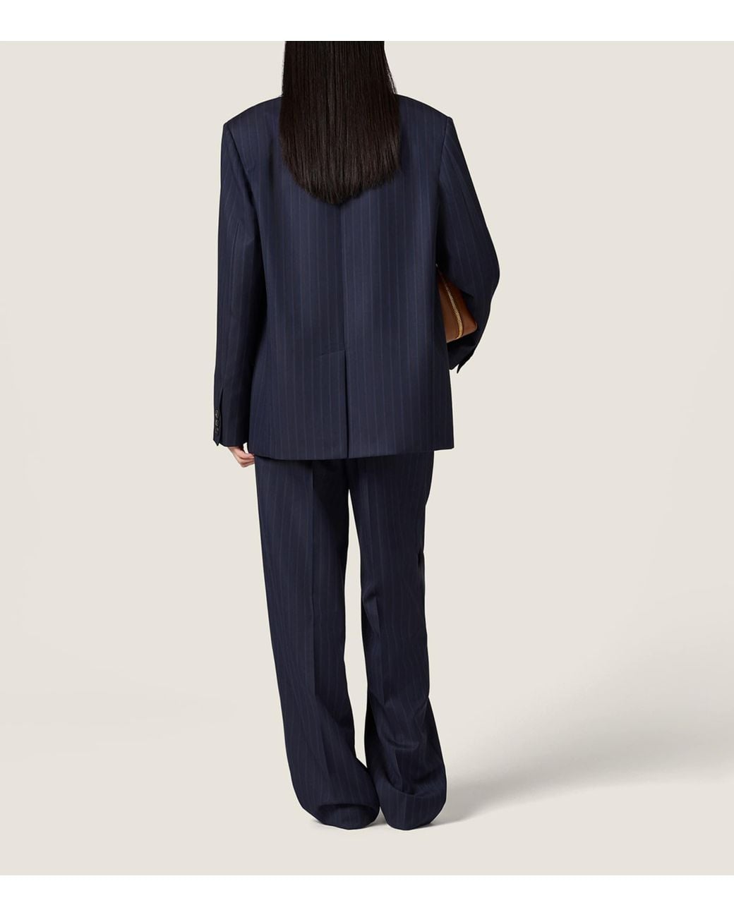 Miu Miu Blue Wool Pinstripe Blazer