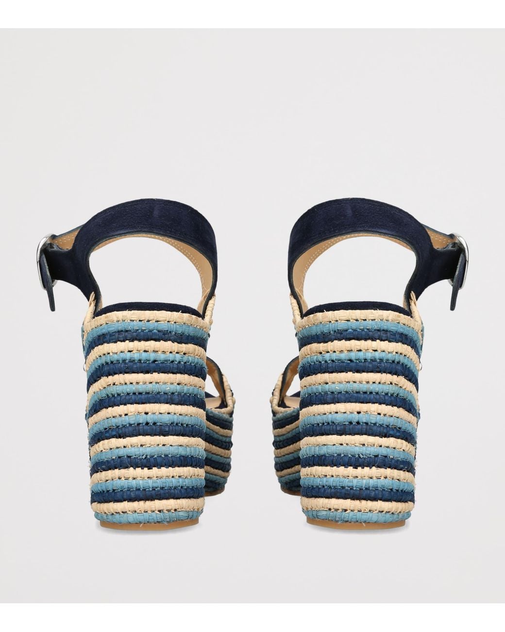 Gabriela Hearst Blue Raffia Sardis Platform Sandals 110