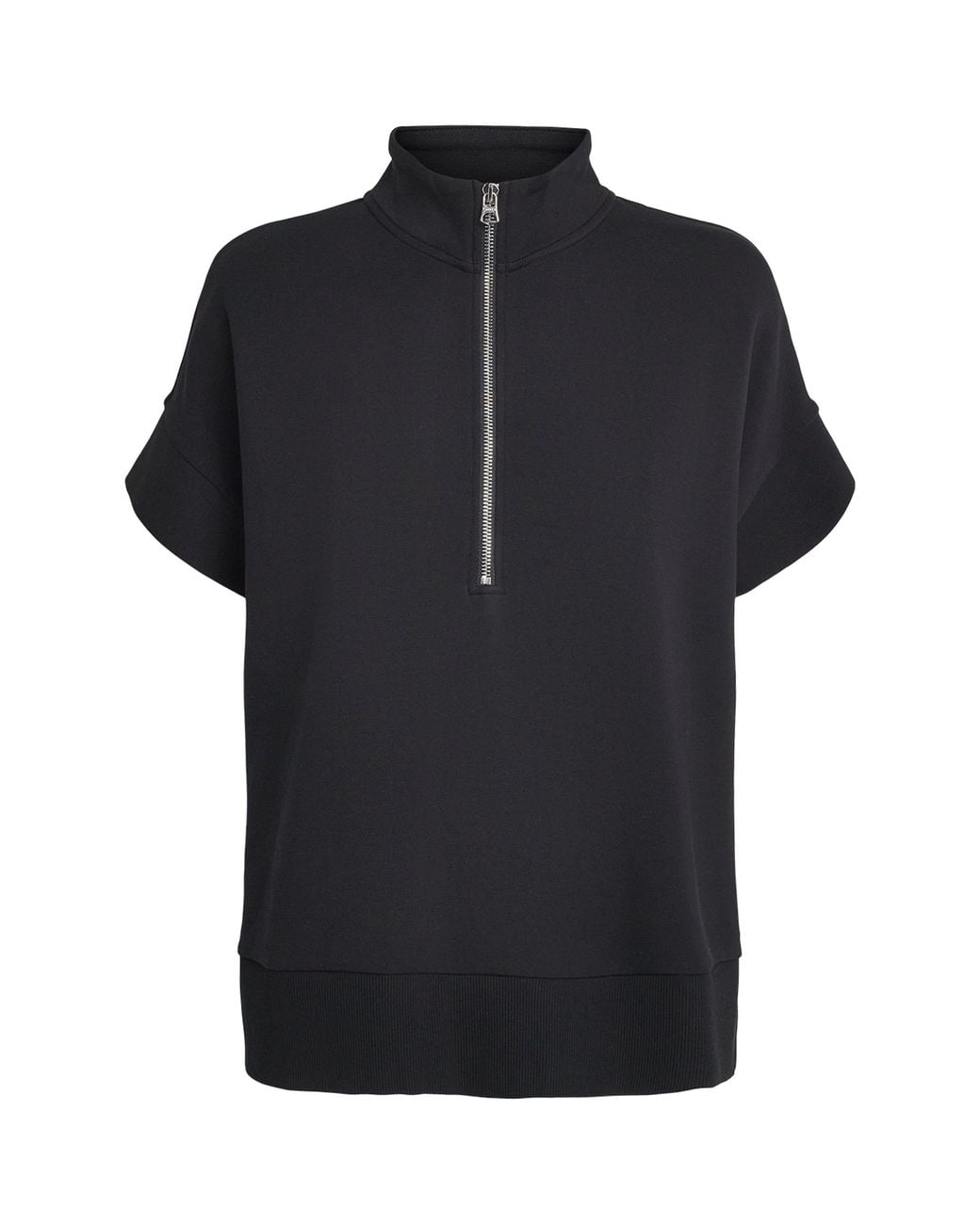 Varley Black Ritchie Short-Sleeve Half-Zip Sweatshirt