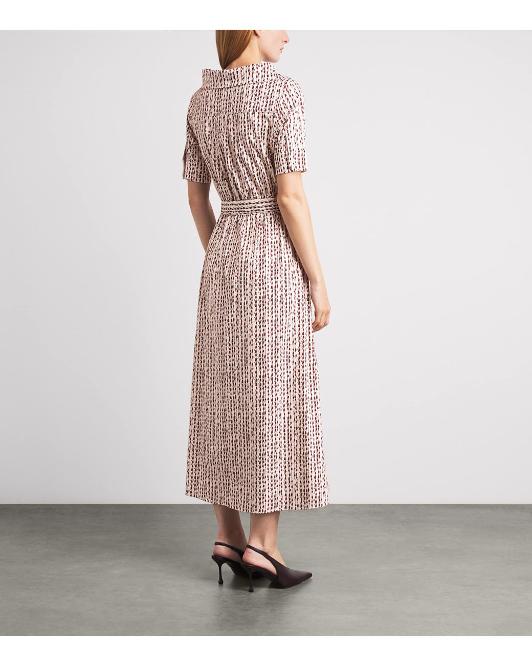 Altuzarra Pink Stretch-Cotton Bluebell Print Midi Shirt Dress