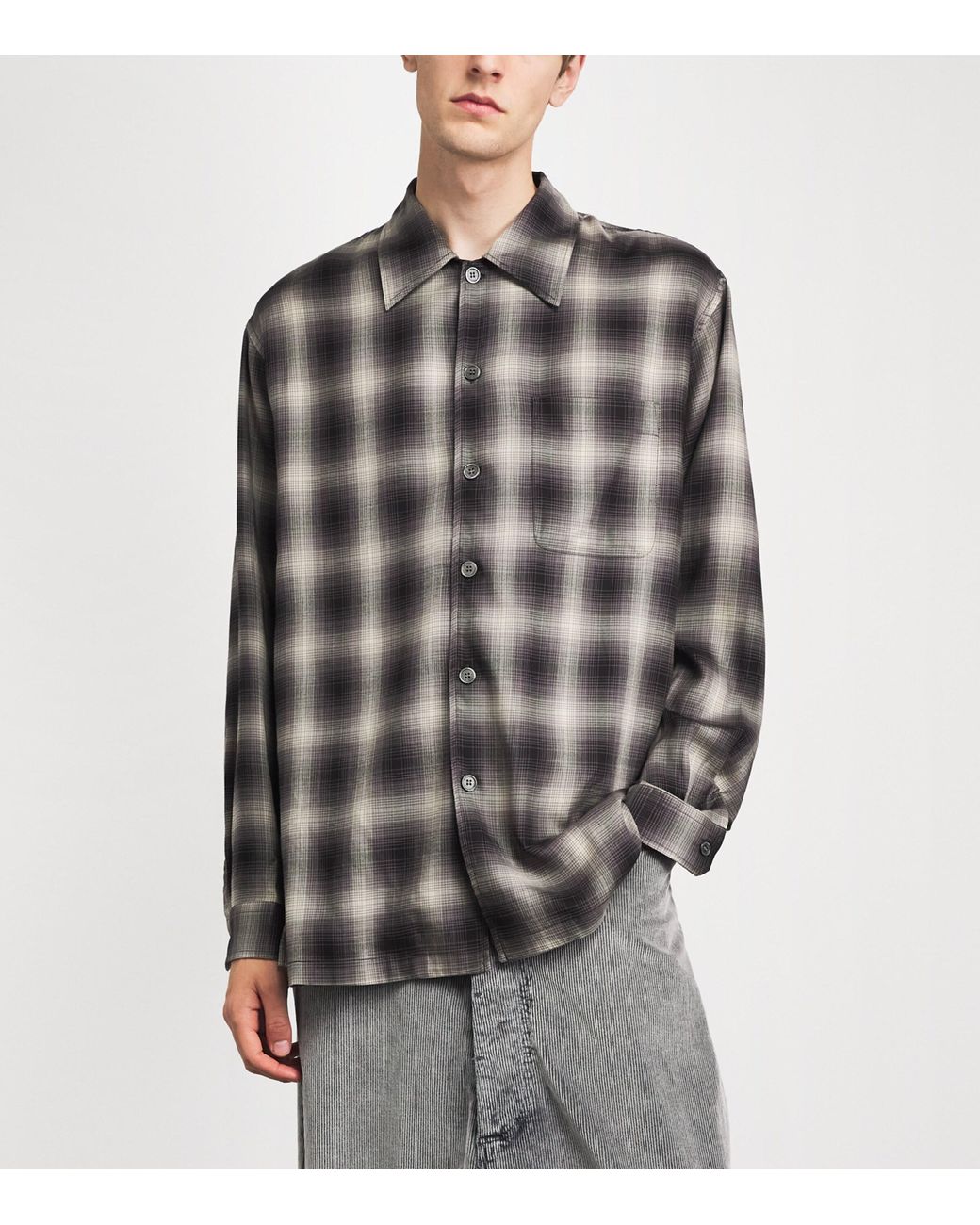 Our Legacy Gray Every Check Shirt for men
