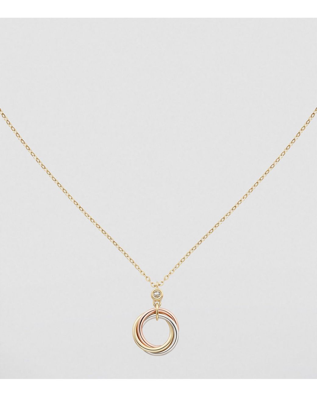 Cartier Metallic Mixed And Diamond Trinity Necklace