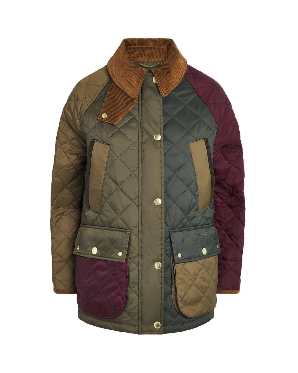 Barbour Brown Quilted Patchwork Bedale Jacket
