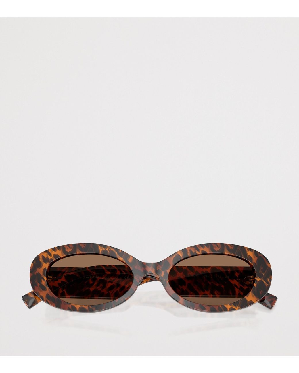 Dolce & Gabbana Brown Tortoiseshell Oval Sunglasses