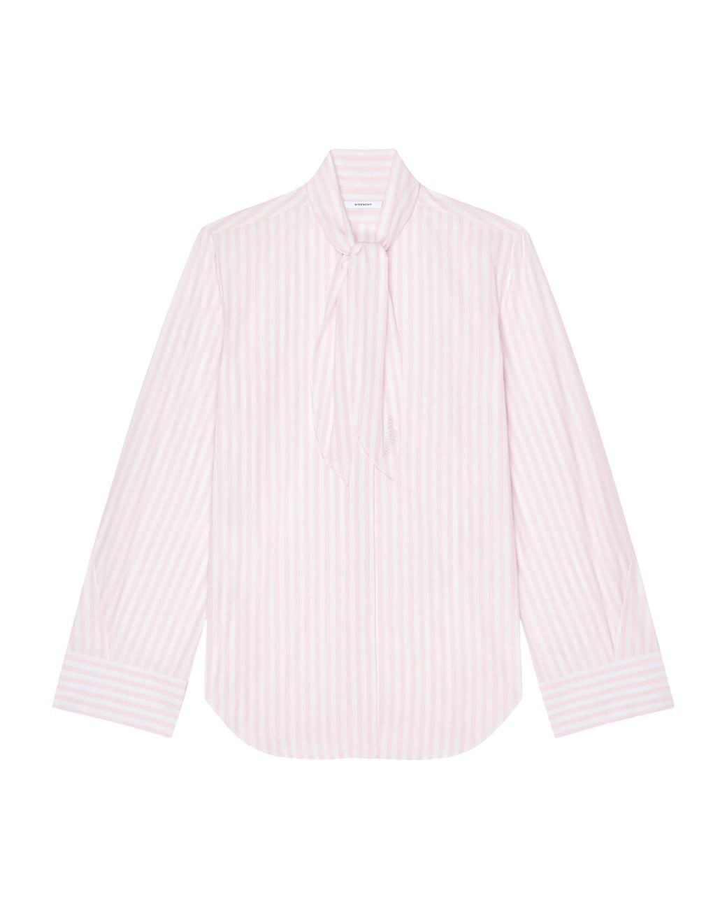 Givenchy Pink Cotton Tie-Neck Shirt