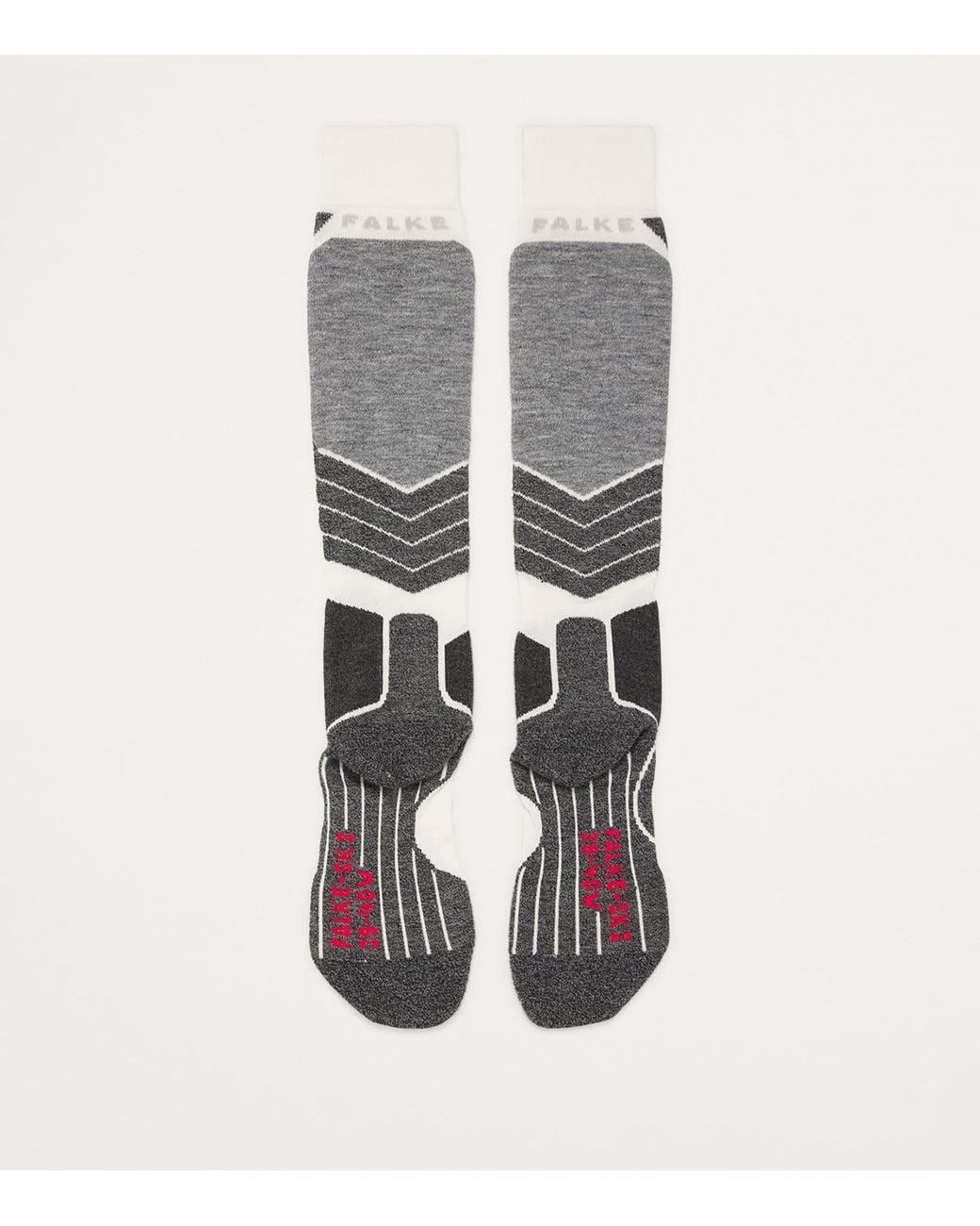 Falke White Cashmere-Blend Sk2 Skiing Socks
