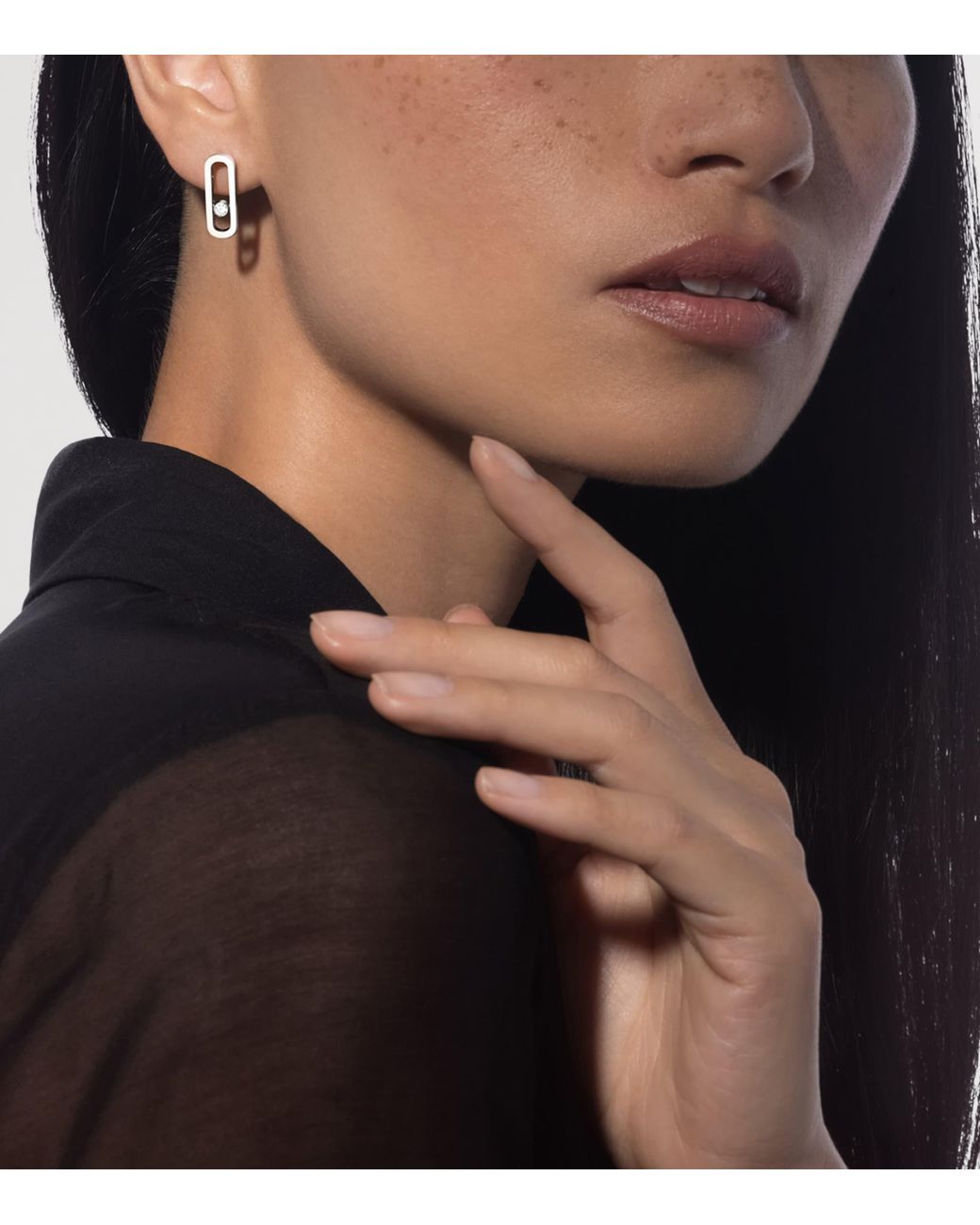 Messika Metallic Move Uno And Diamond Stud Earrings
