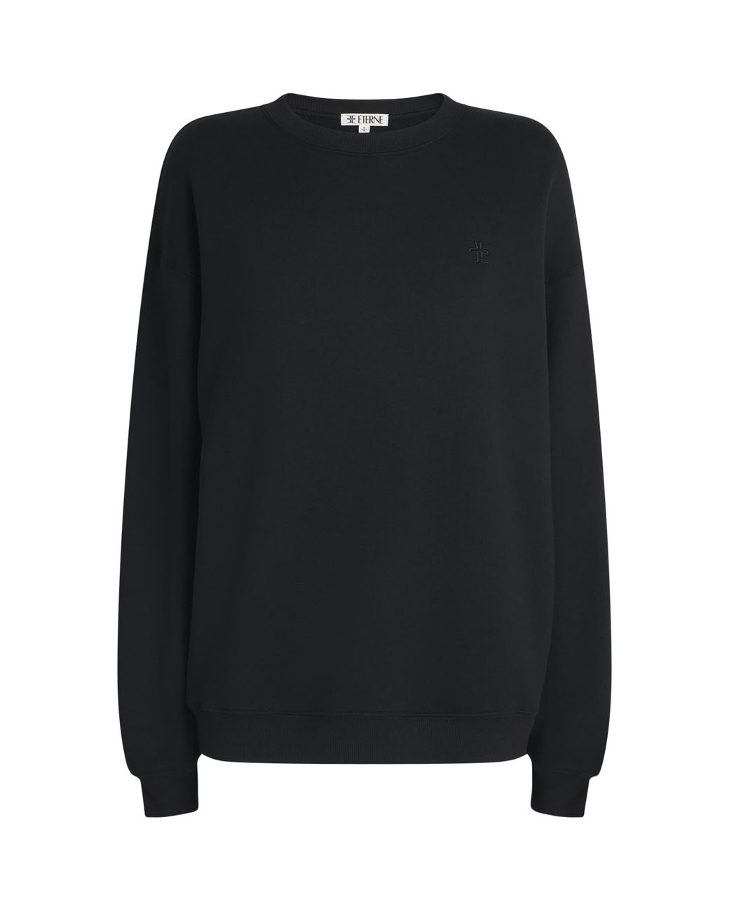 ÉTERNE Black French Terry Oversized Sweatshirt