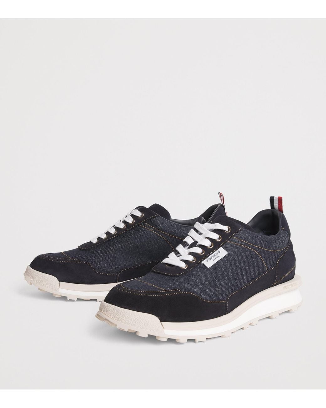 Thom Browne Blue Denim Alumni Sneakers for men