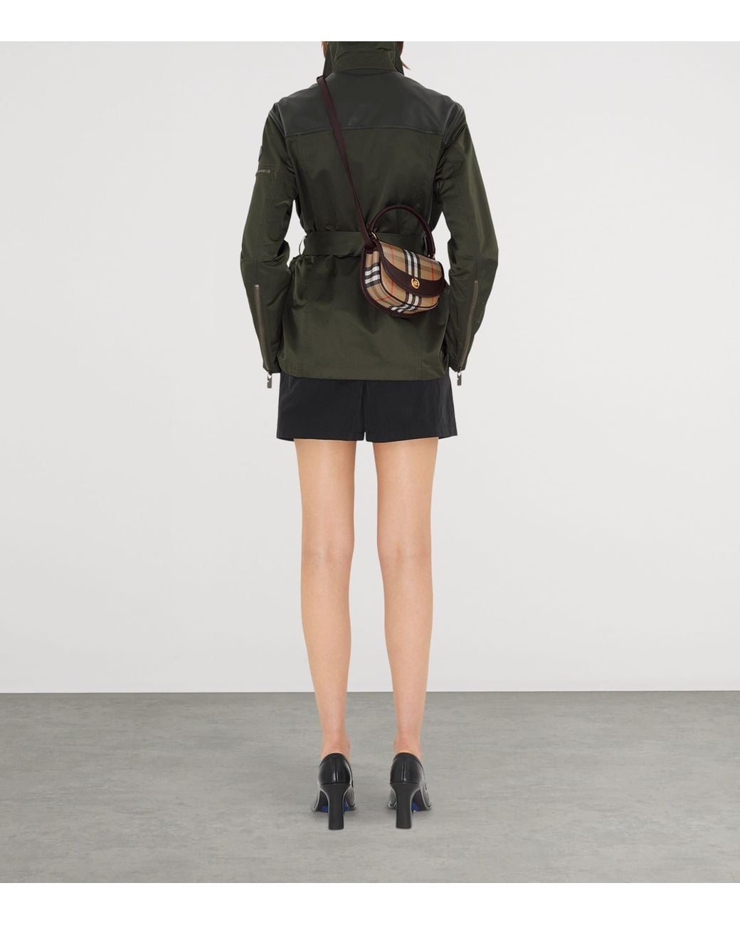 Burberry Black Mini Check Top-Handle Bag