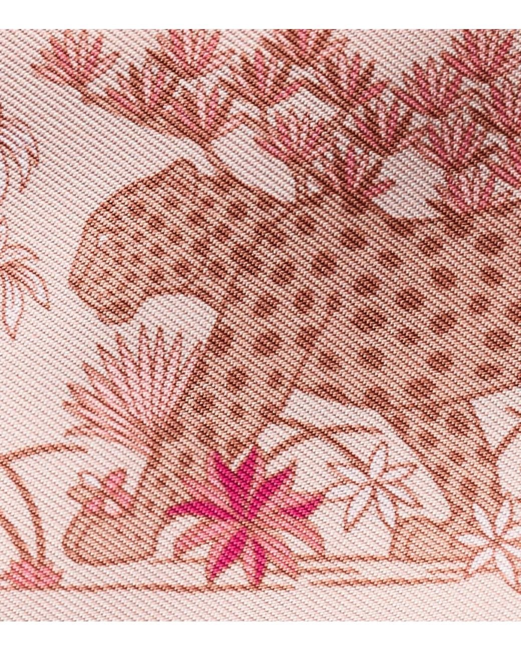Cartier Pink Silk Panthère Fauna And Flora Scarf