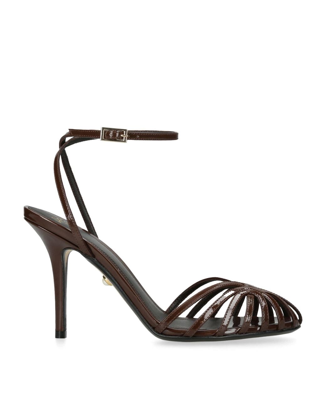 ALEVI Black Patent Leather Blake Heeled Sandals 95