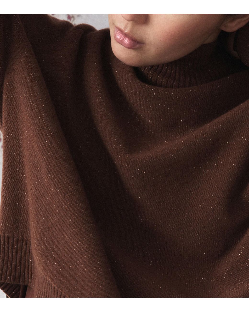 Marella Brown Wool-Cashmere Sequinned Sweater