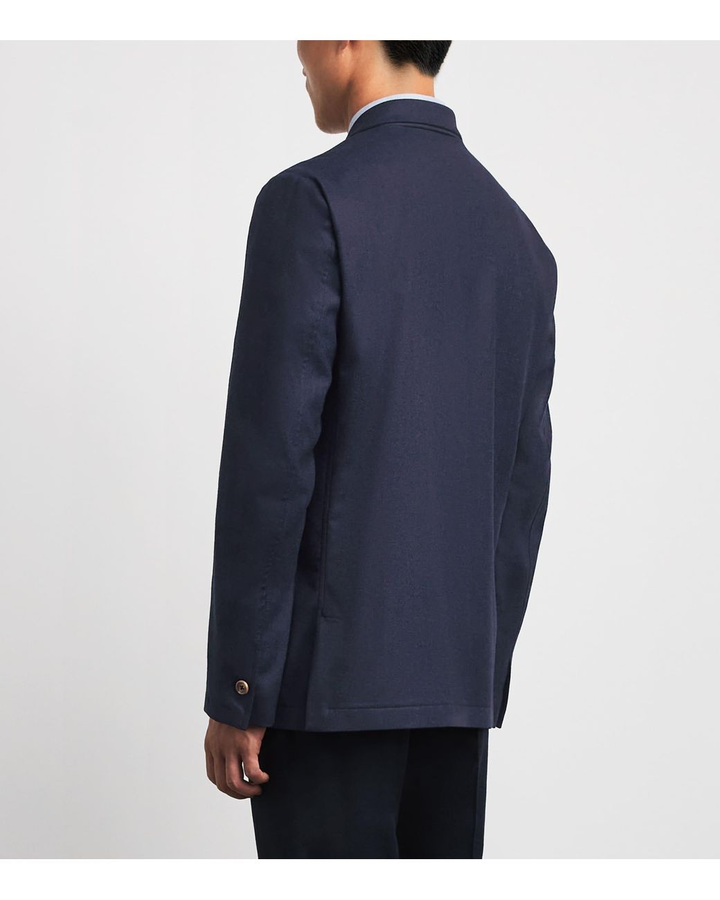 FIORONI CASHMERE Blue Virgin Wool Unstructured Blazer for men